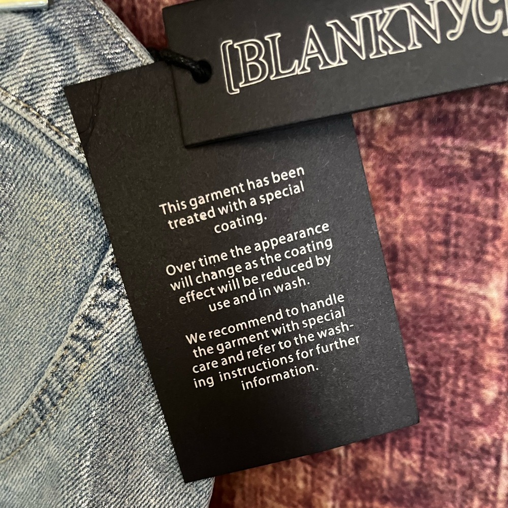 Blank NYC | NWT Strapless Metallic Coated Denim Bustier - Picture 6 of 11